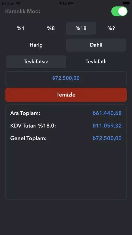 KDV Pro -Tevkifat-Oran Hesapla Ekran Görüntüleri