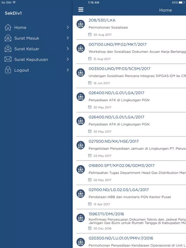 Zrzuty ekranu PGN ESMS iPad 