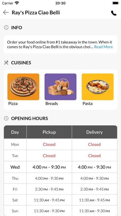 Screenshot di Ray's Pizza Ciao Belli.