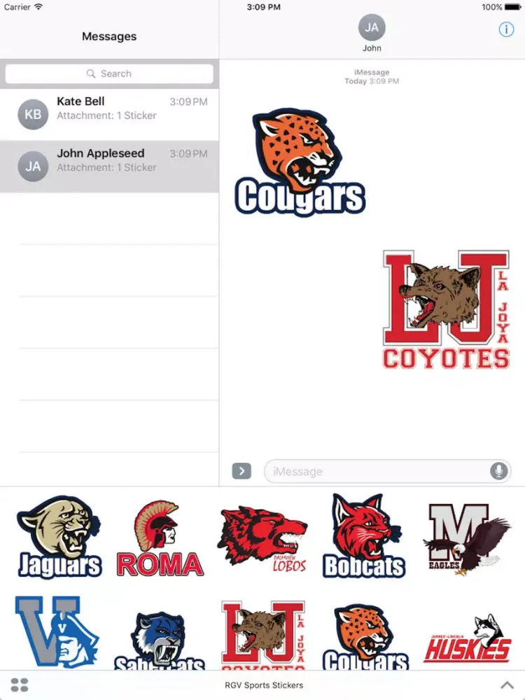 ภาพหน้าจอของ RGV Sport Stickers iPad 