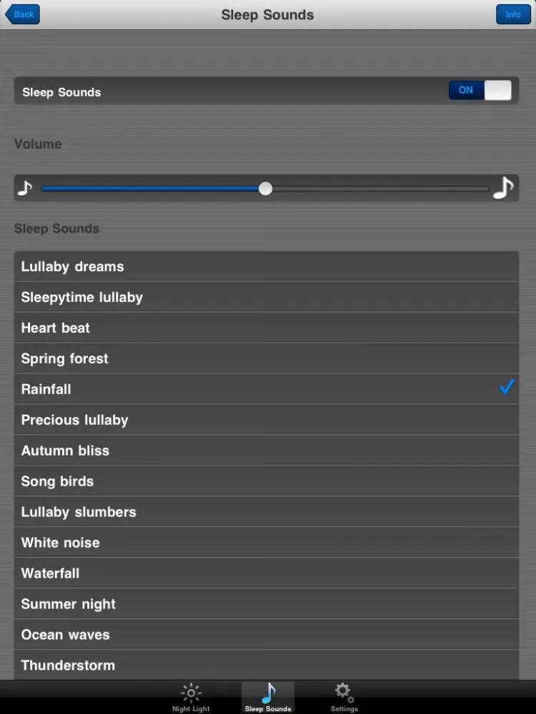 ภาพหน้าจอของ Nightlight + Lullaby songs & Sleep sounds iPad 