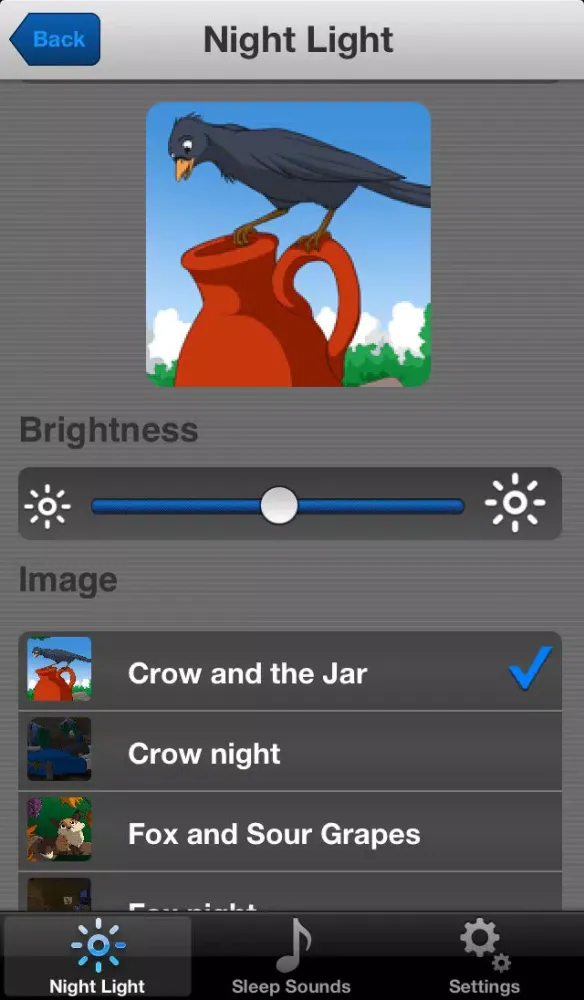 ภาพหน้าจอของ Nightlight + Lullaby songs & Sleep sounds