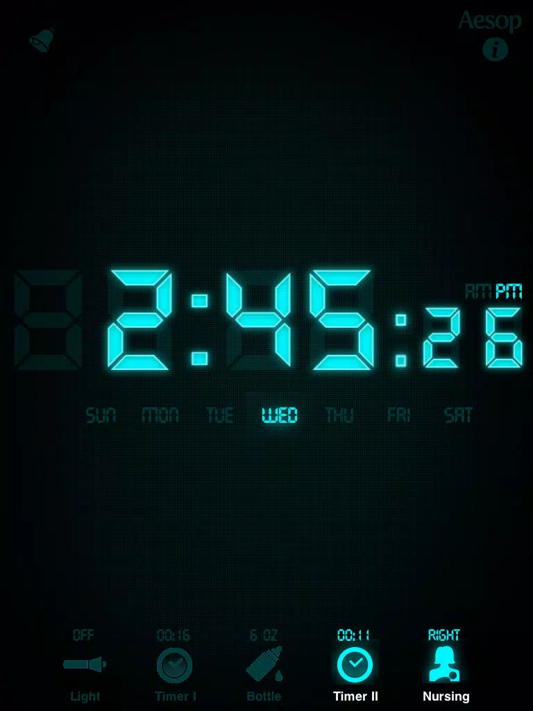 تصاویر Nursery Clock + Flashlight & breast feeding Timer iPad 