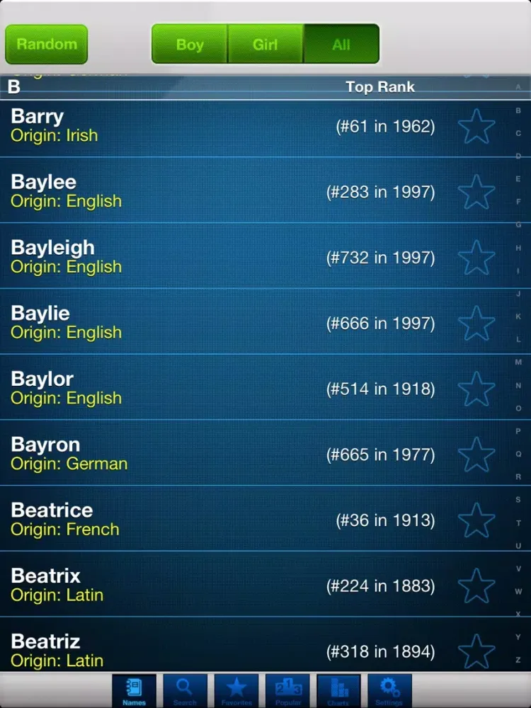 Captures d'écran de Popular Baby Names: free baby girl + baby boy names iPad 