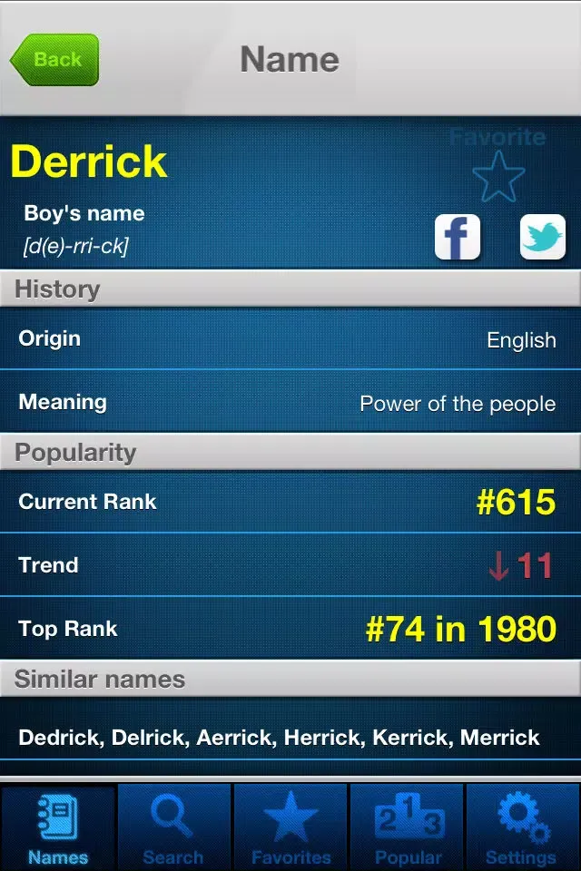 Captures d'écran de Popular Baby Names: free baby girl + baby boy names
