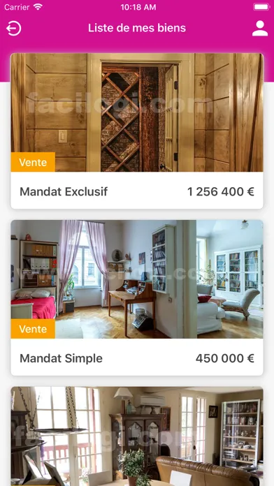 Espace Propriétaire Ekran Görüntüleri