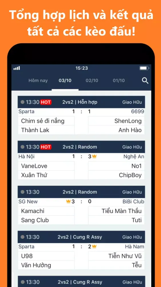 Ảnh chụp màn hình của AoE Score - Lịch Thi Đấu AoE