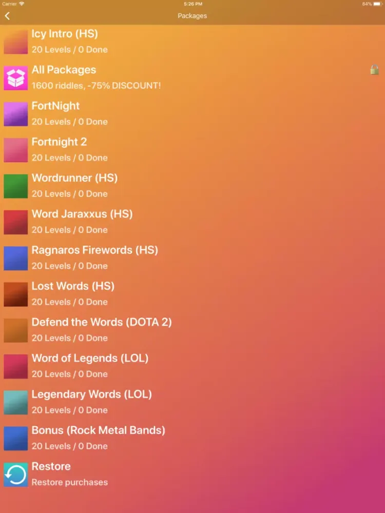Capturas de pantalla de Esport Word Puzzles iPad 