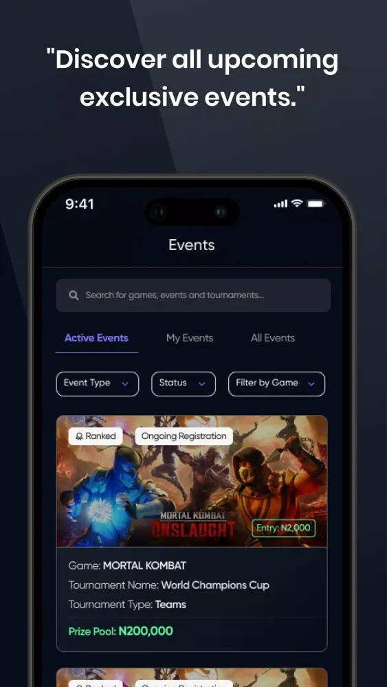 Tangkapan layar Esports NG