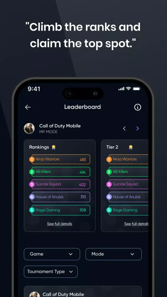 Tangkapan layar Esports NG
