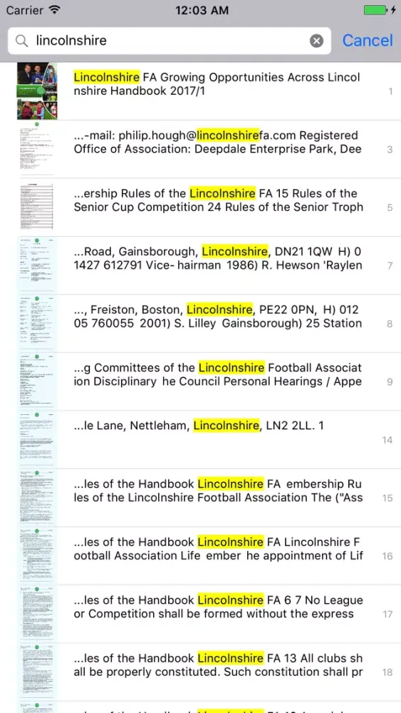 Captures d'écran de Lincolnshire FA
