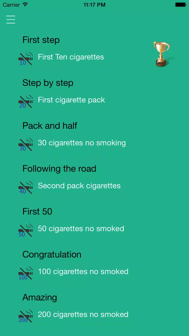 Screenshot di Stop Smoking APP