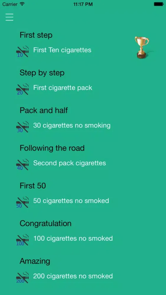 Tangkapan layar Stop Smoking APP