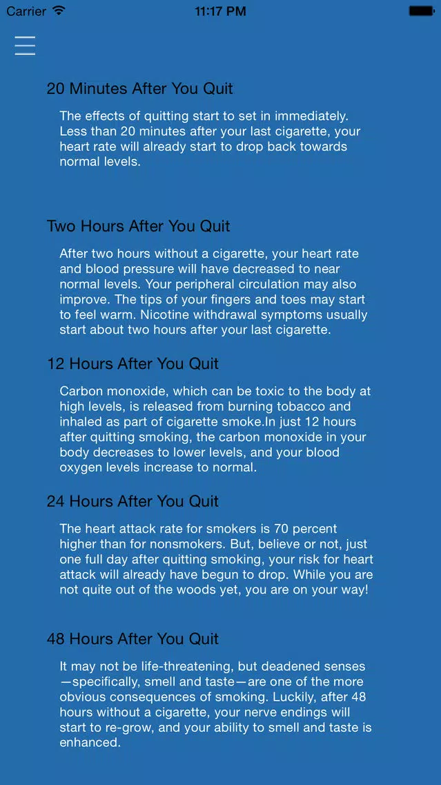 Screenshot di Stop Smoking APP