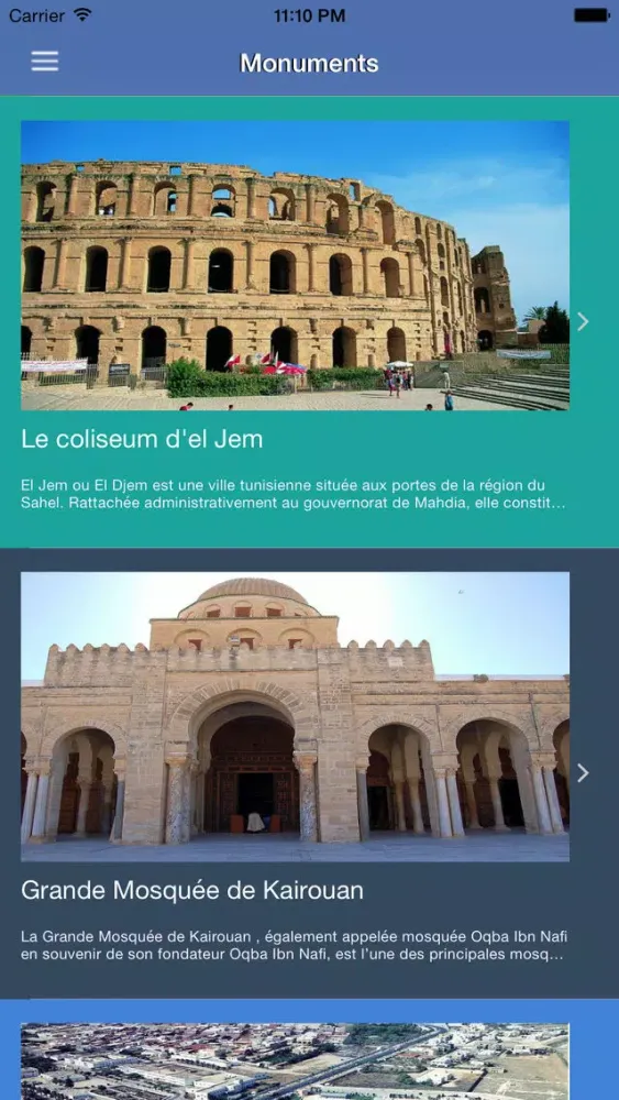 Captures d'écran de Tunisie Culture