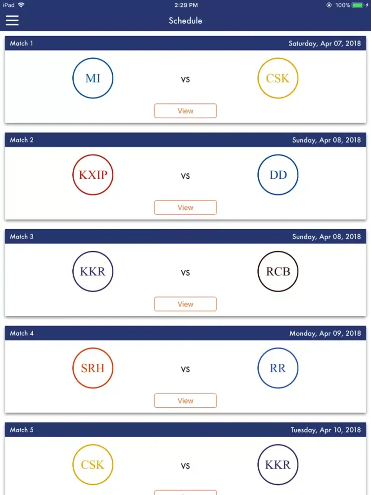 IPL 2018 Predictions iPad 应用截图