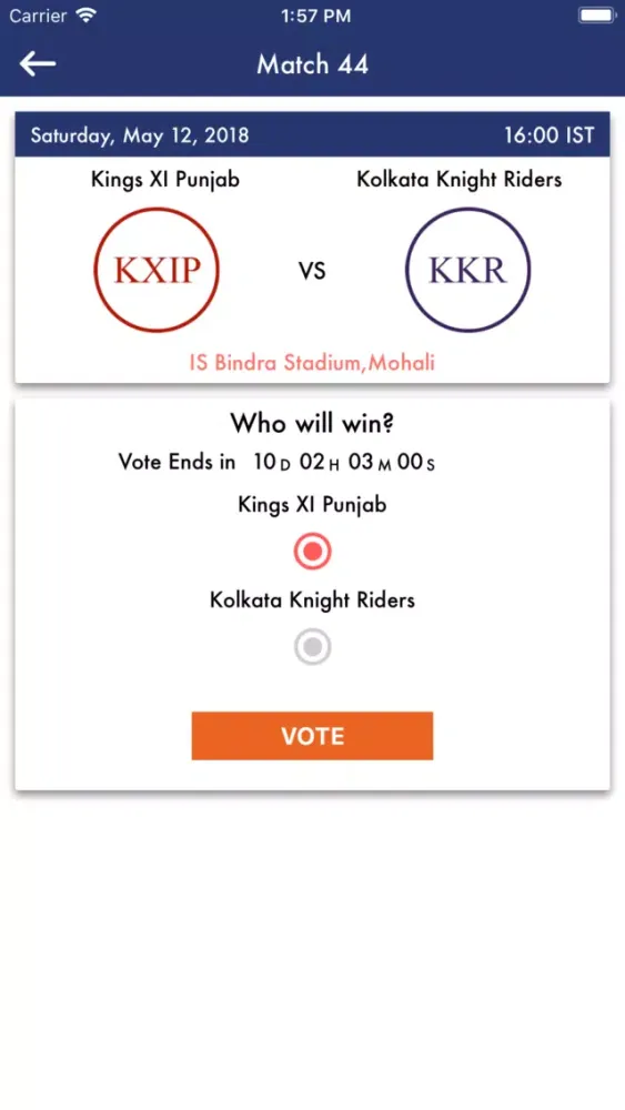 IPL 2018 Predictions应用截图