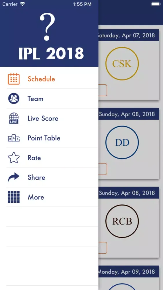 IPL 2018 Predictions应用截图