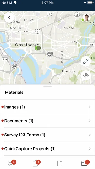 Ảnh chụp màn hình của ArcGIS Responder 11.1
