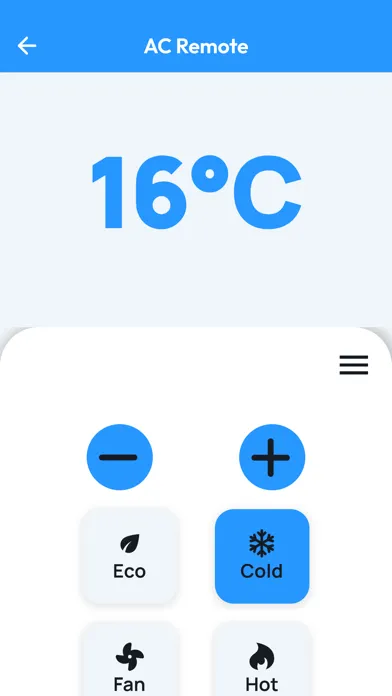 Tangkapan layar Remote for Air Conditioner