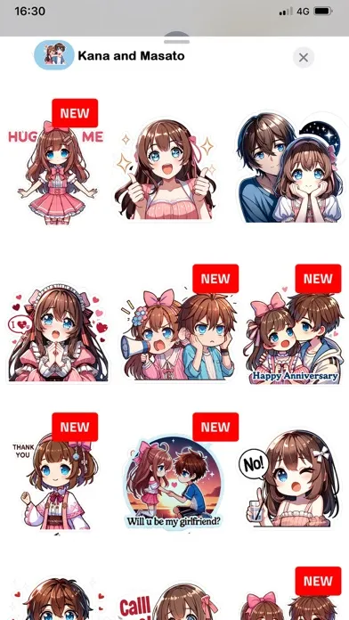 Love Stickers, Kana and Masato Screenshots