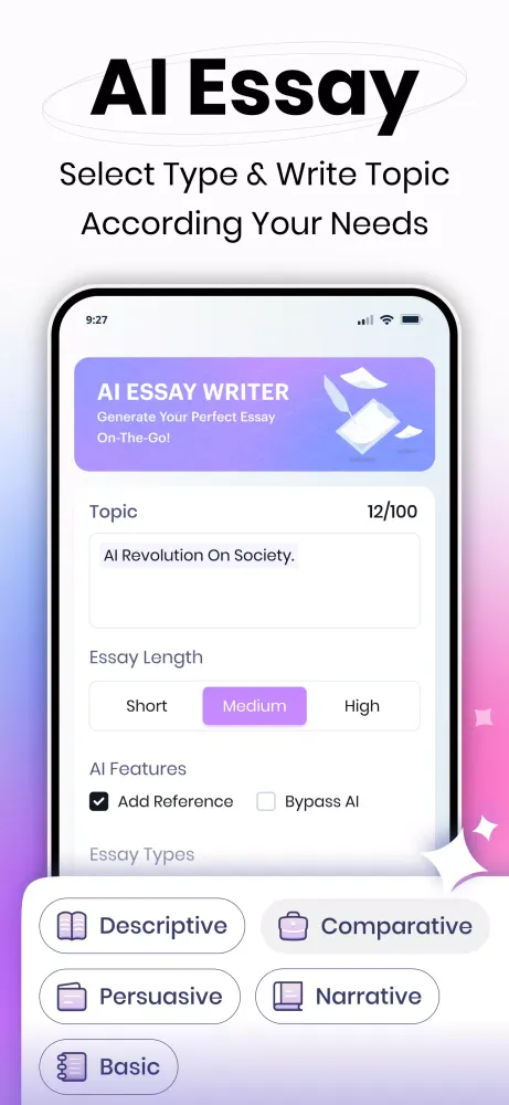 AI Essay Writer App: Essayness Screenshots