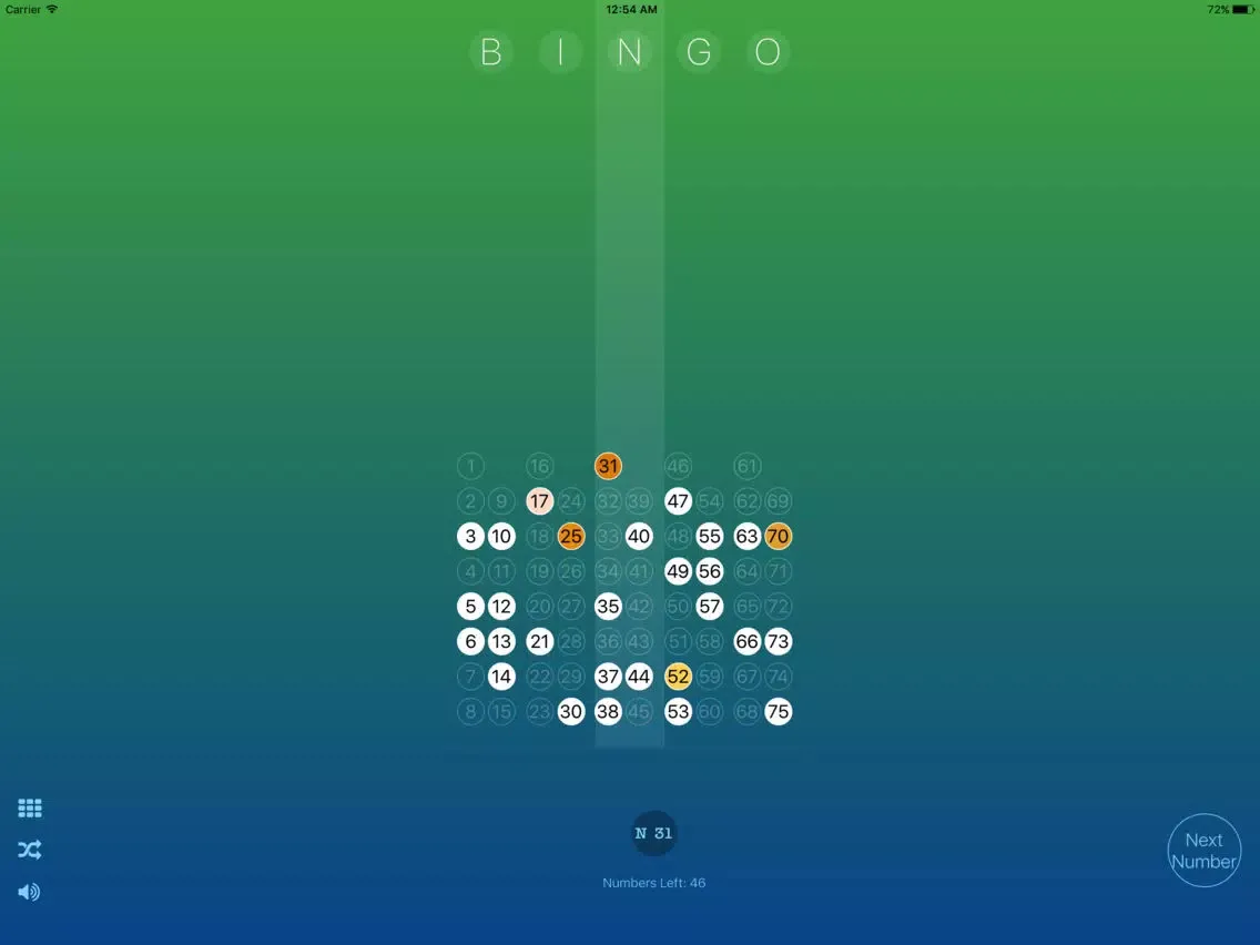 Bingo MB iPad  स्क्रीनशॉट