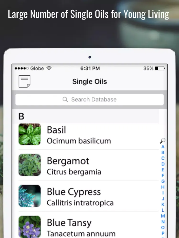Essential Oils: Young Living iPad  Screenshots