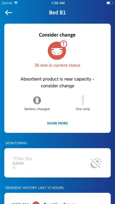 Capturas de pantalla de TENA Smartcare Pro