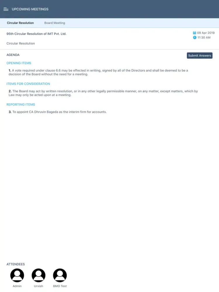 Business Meeting Organiser iPad 应用截图