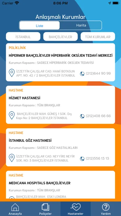 Capturas de tela do SGRT - Tamamlayıcı Sağlık