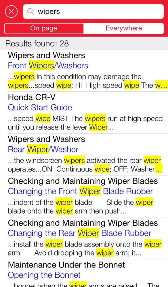 Honda iManual Screenshots