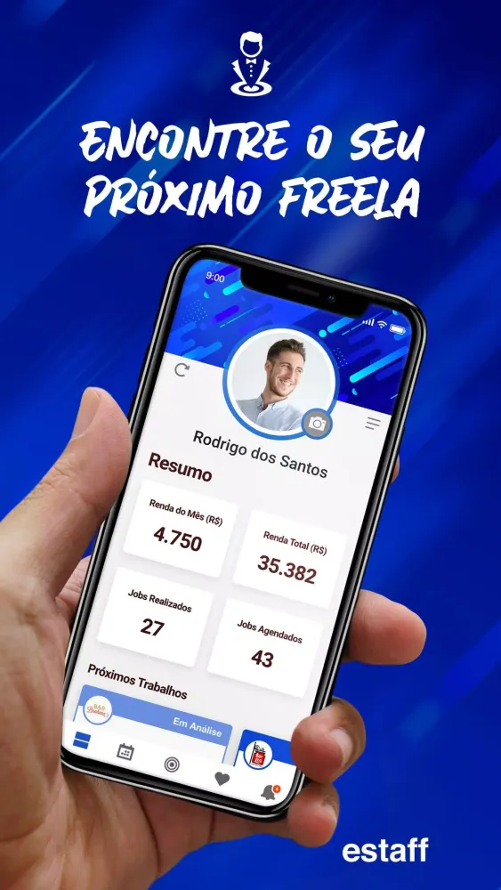 Capturas de tela do estaff.app