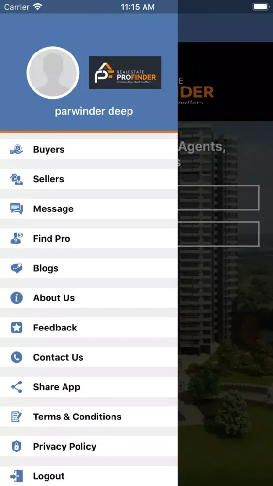 ภาพหน้าจอของ RealEstate Profinder