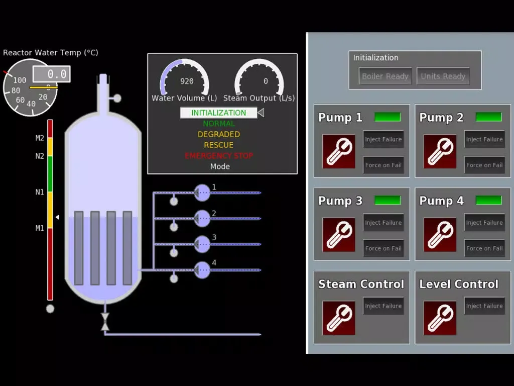 Tangkapan skrin Nuclear Steam Boiler Control iPad 