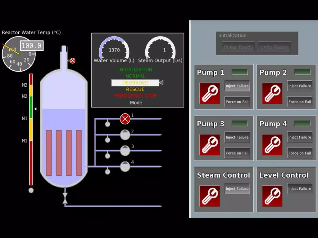 Tangkapan skrin Nuclear Steam Boiler Control iPad 