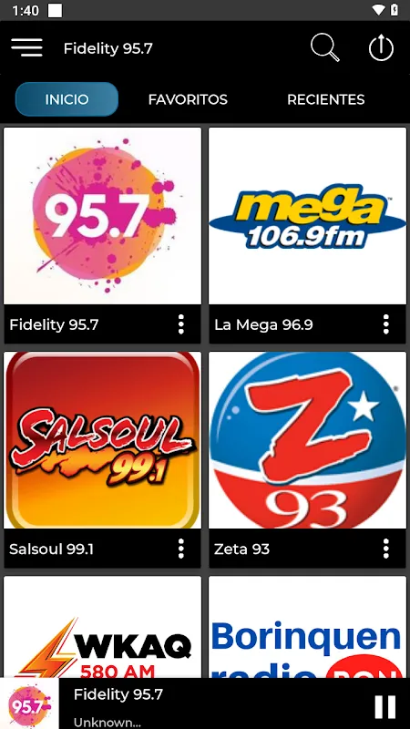 Screenshot di Fidelity 95.7 FM