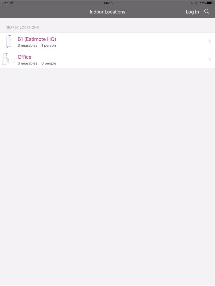Ảnh chụp màn hình của Estimote Indoor Location iPad 