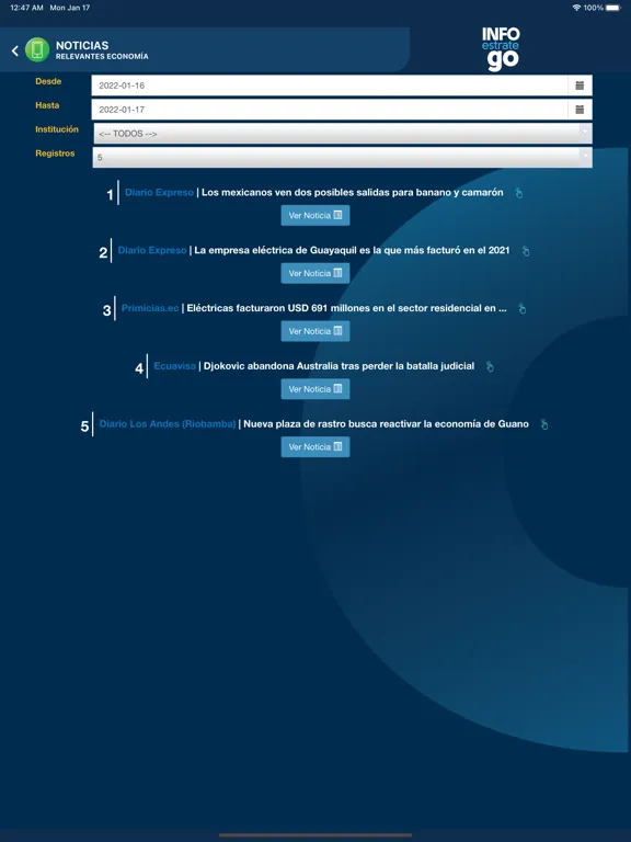 Captures d'écran de InfoEstratego iPad 