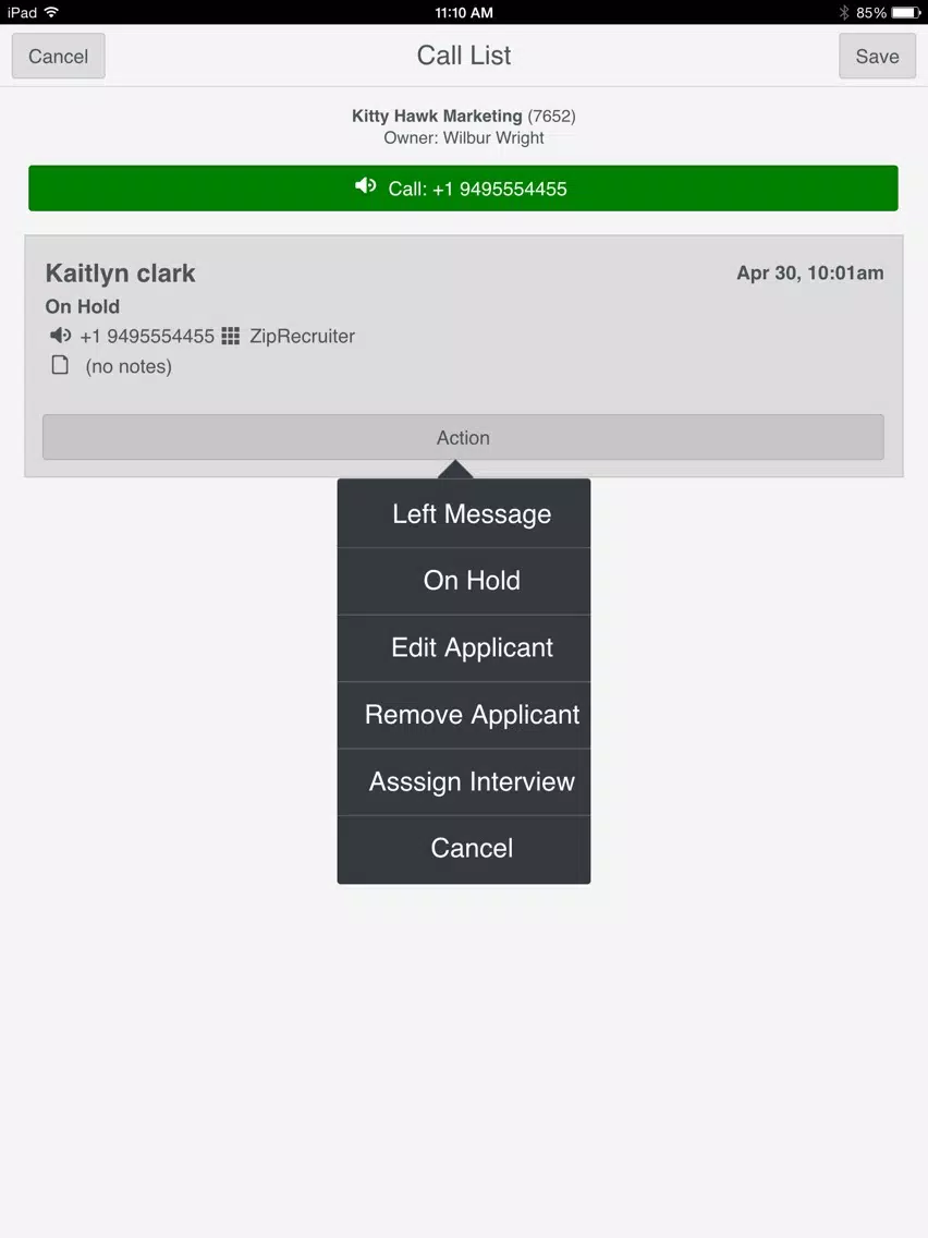 Applicant Stream Green iPad 应用截图
