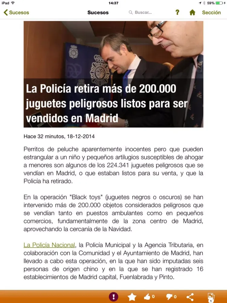 Tangkapan layar madridactual.es iPad 