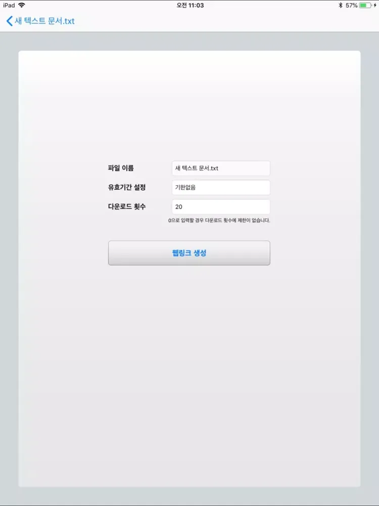 Ảnh chụp màn hình của InternetDisk Solution iPad 