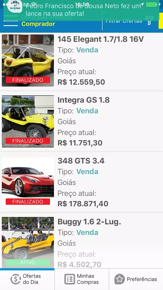 Capturas de tela do Car4Sale