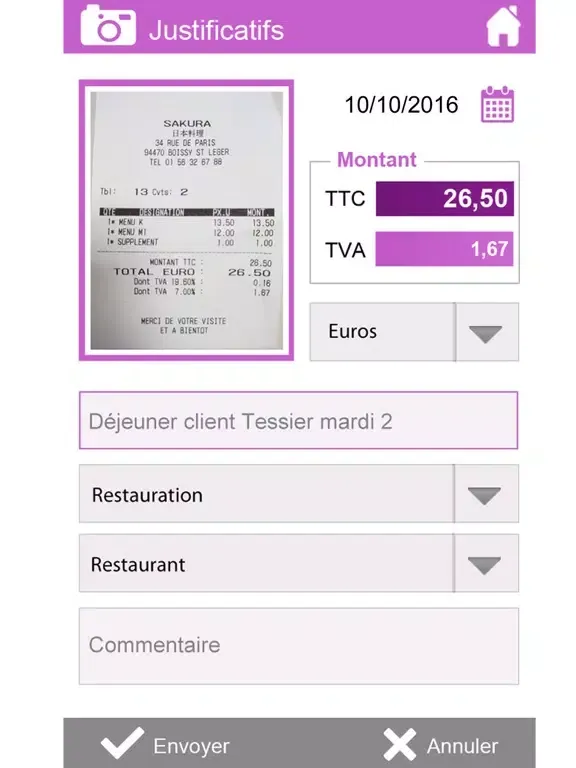 Notes de Frais Mobile iPad  سکرین شاٹس