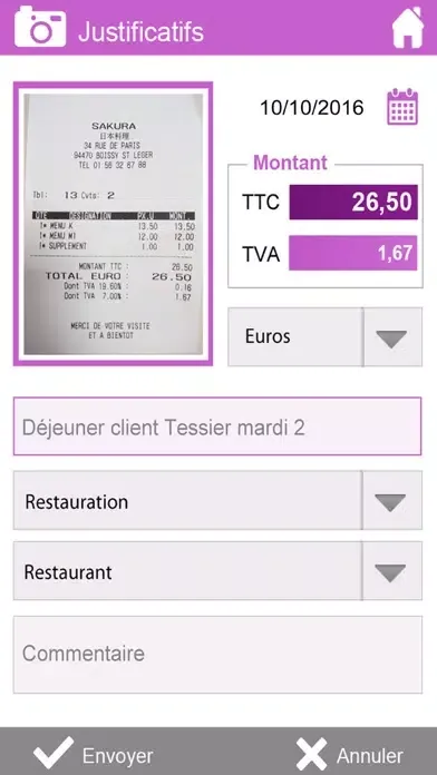 Notes de Frais Mobile سکرین شاٹس
