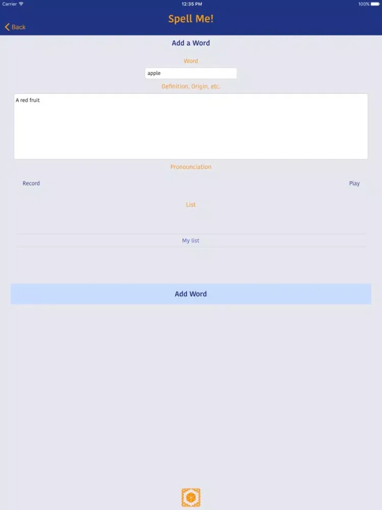 Capturas de tela do Spell Me! iPad 