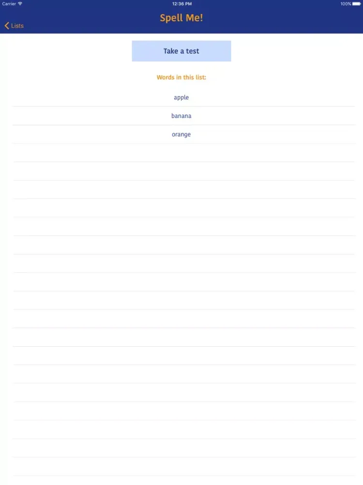 Capturas de tela do Spell Me! iPad 