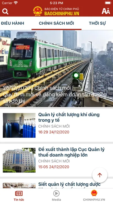 Capturas de tela do Chính phủ Việt Nam
