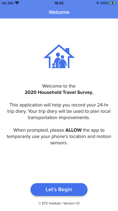 Ảnh chụp màn hình của Household Travel Survey