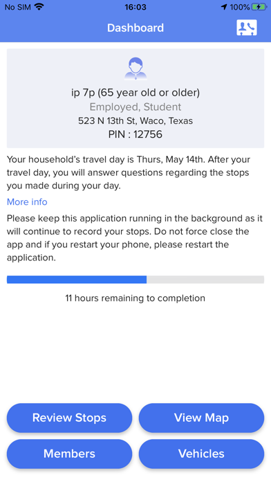 Ảnh chụp màn hình của Household Travel Survey